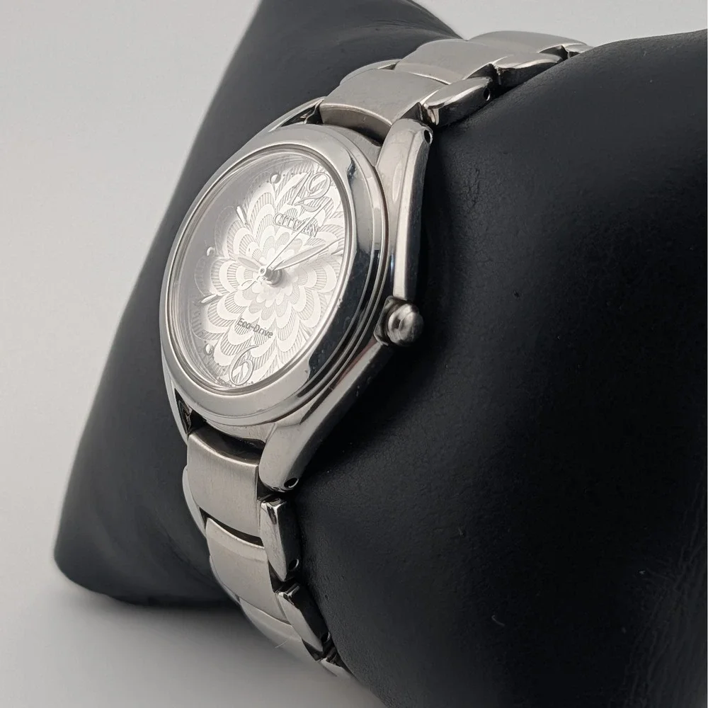 Citizen Eco-Drive Silhouette J730-S099552 Sapphire Crystal Floral Dial Watch WR - Picture 3 of 10